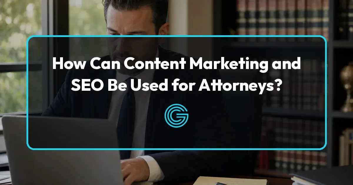 How content marketing and SEO can be used for attorneys: a lawyer reviewing a law firm blog article on a laptop in his office
