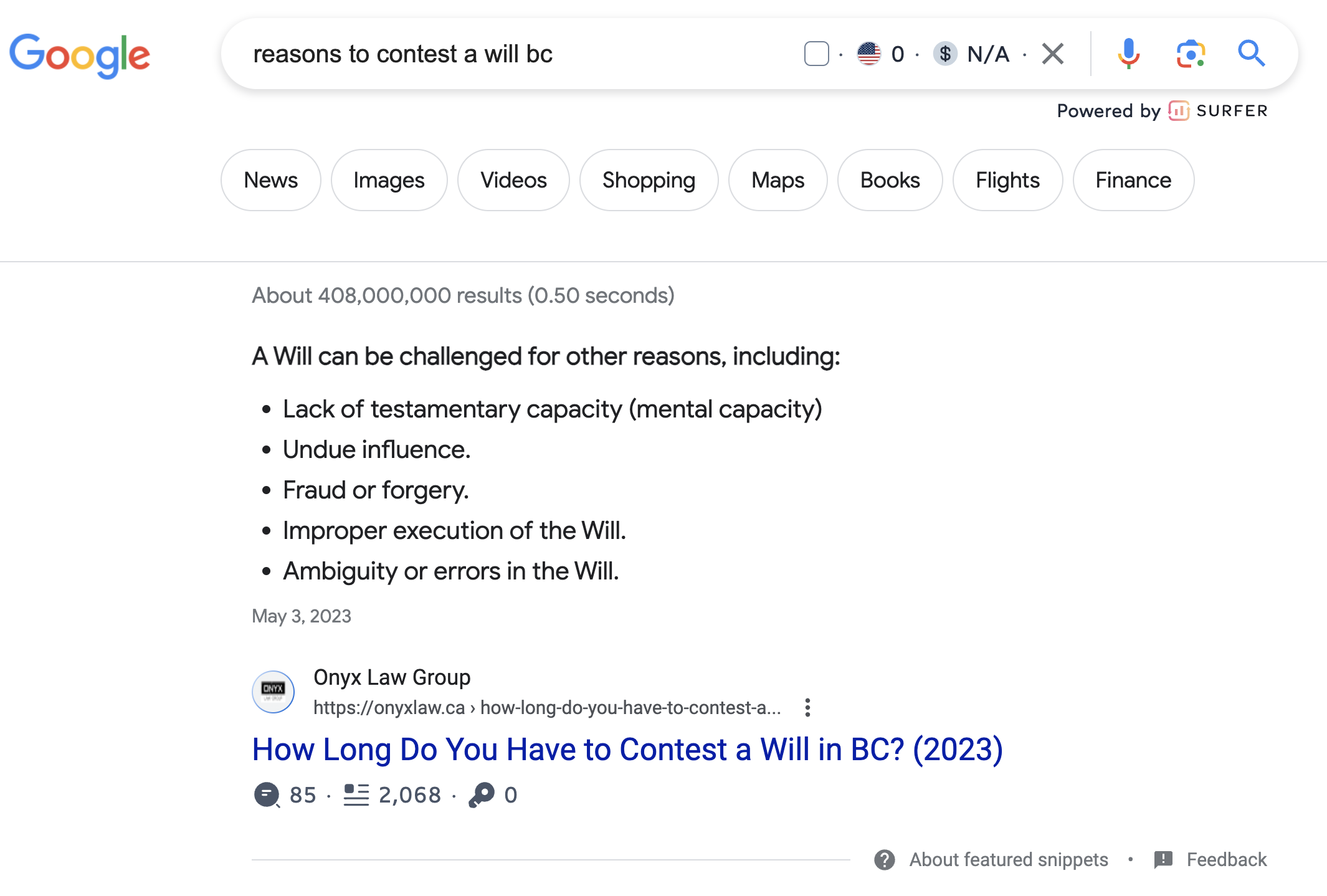 Cali Lemon Lawyers dominating Google search results