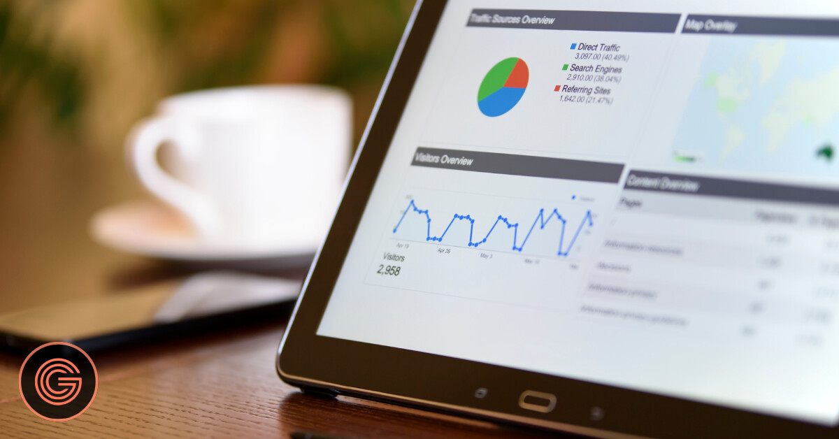 Digital marketing dashboard showing campaign performance and lead tracking