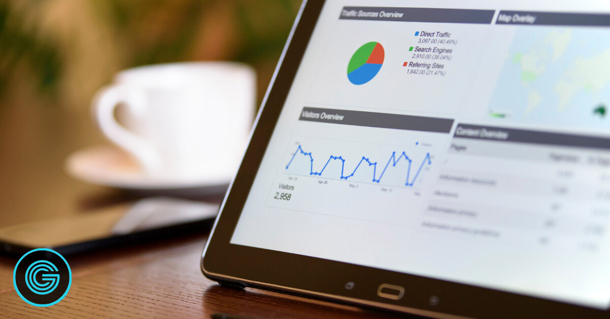 Digital marketing dashboard showing campaign performance and lead tracking