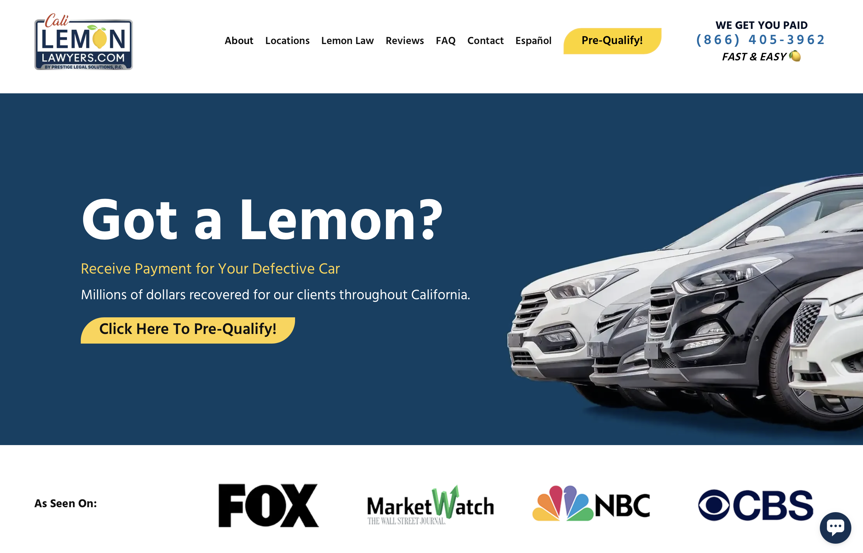 Cali Lemon Lawyers website redesigned by GLP Marketing
